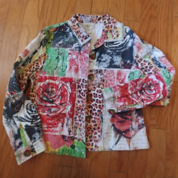 Sandy Starkman Jackets & Blazers - Sandy Starkman lined patched jacket